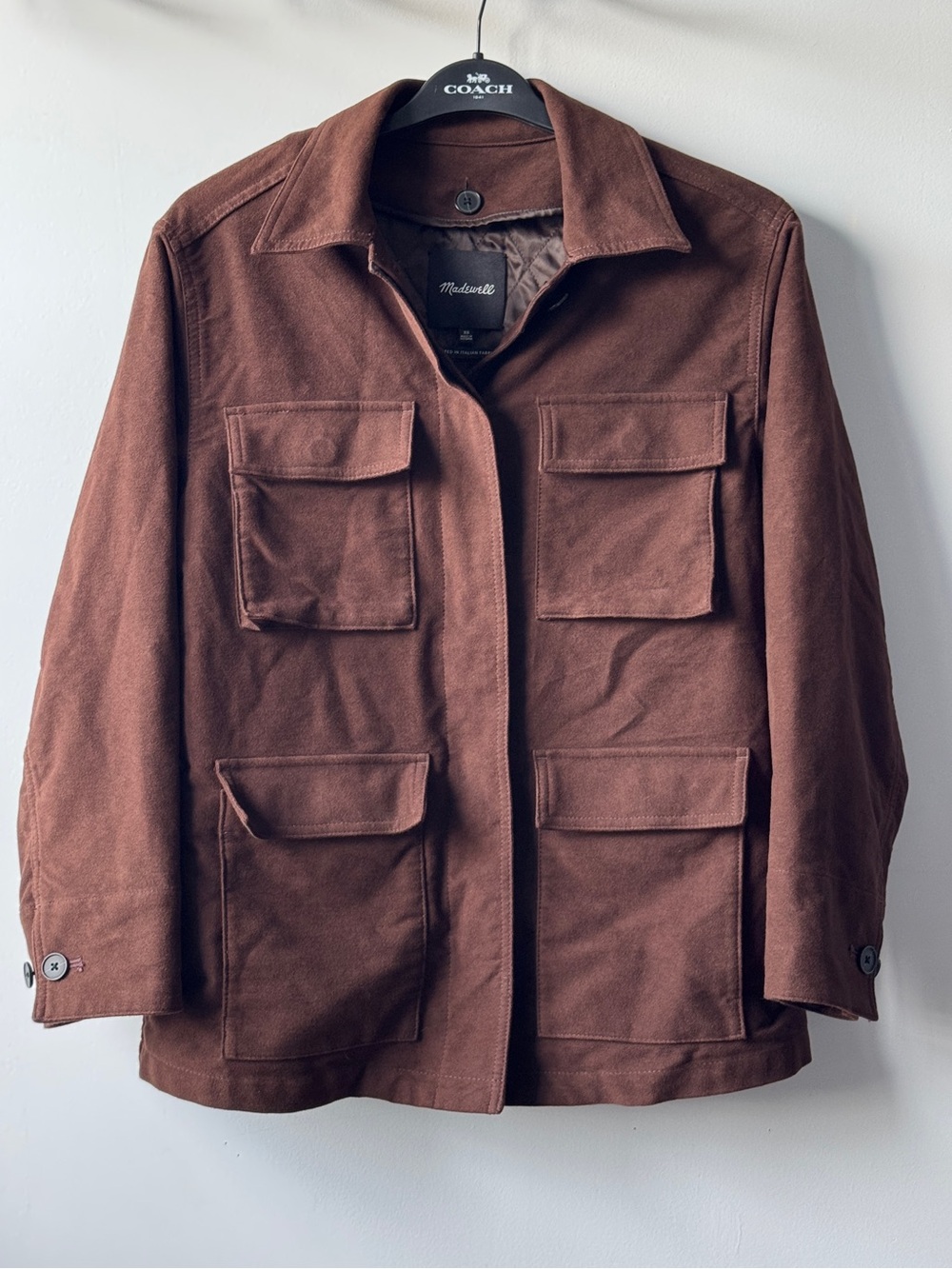 Madewell Quilted Field Utility Jacket - Dark Chicory Brown Size XS